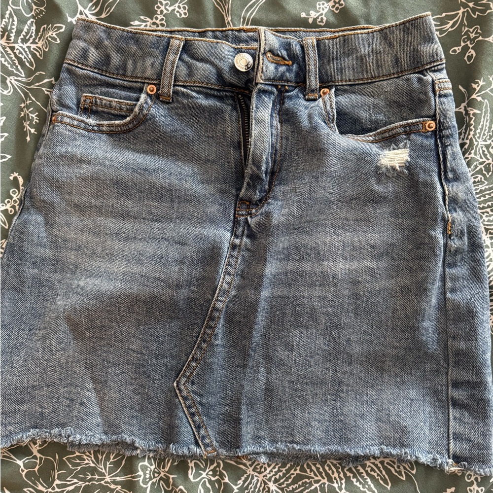 Wild Fable Distressed Denim A-Line Skirt